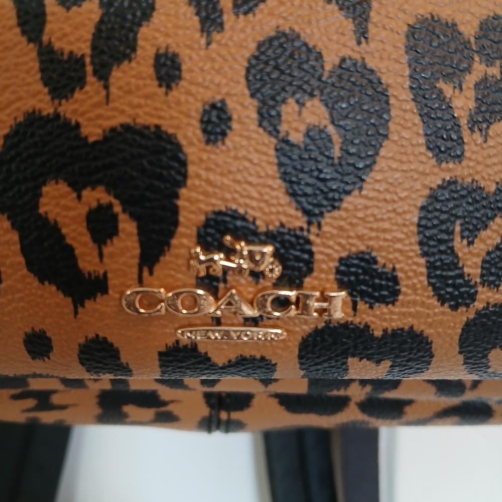 Coach Mini Charlie Cheetah Print Tan and Black C Bag - Picture 2 of 8